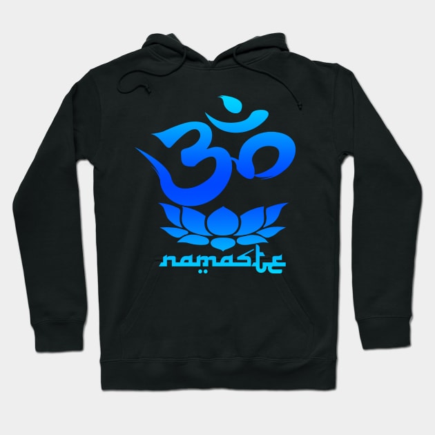 namaste blue Hoodie by robotface